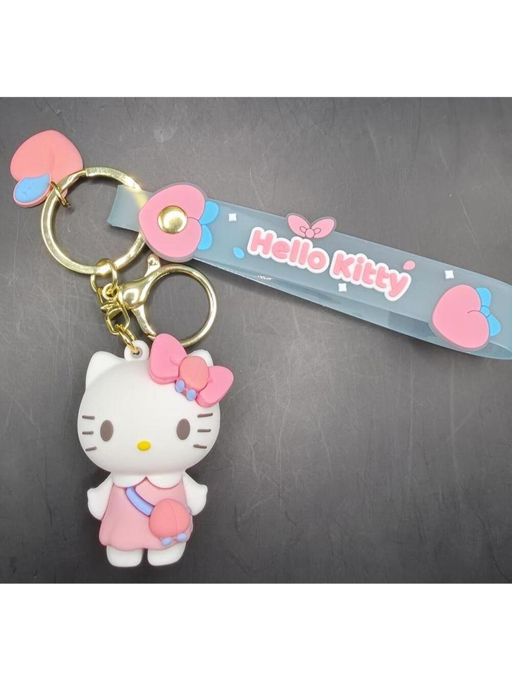 Hello Kitty Silicone Keychain Charm with Wrist Strap